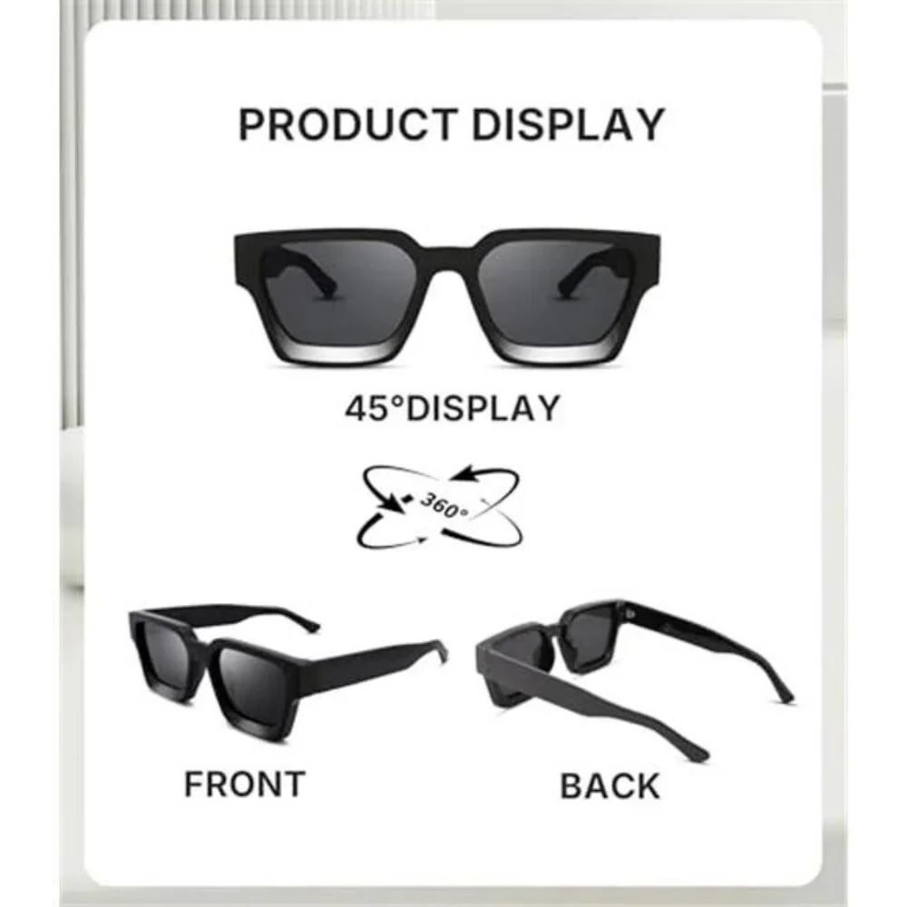 3 Pack Square Sunglasses for Men Women,Thick Frame Sun Glasses Simple